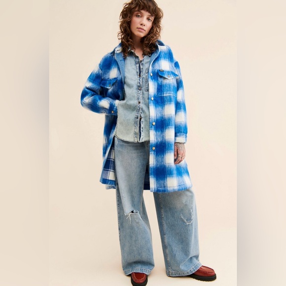 Wrangler Jackets & Blazers - Free People x Wrangler Plush Wool Shirt Jacket